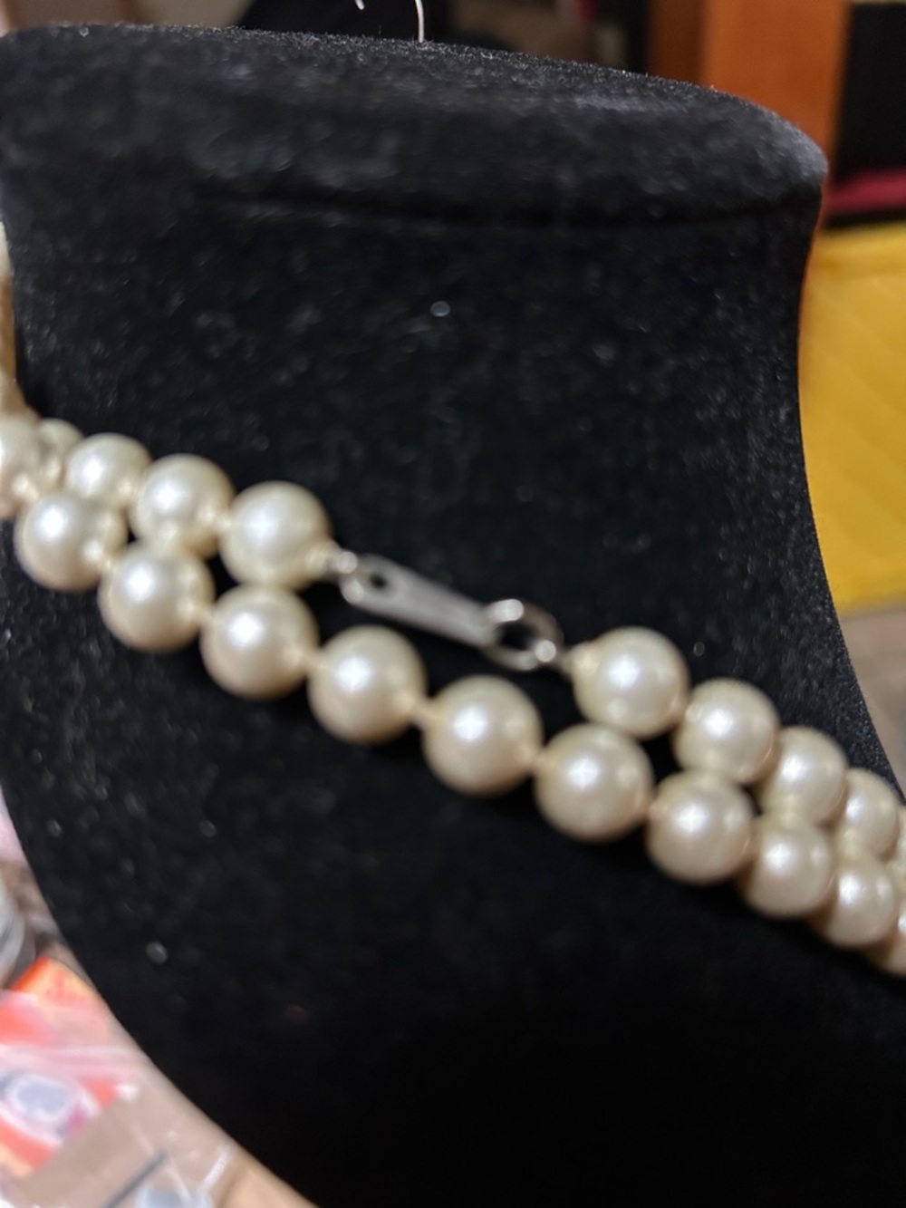Classic Faux Ivory Pearl Double Strand Necklace- Can be long or shorter - Picture 2 of 2